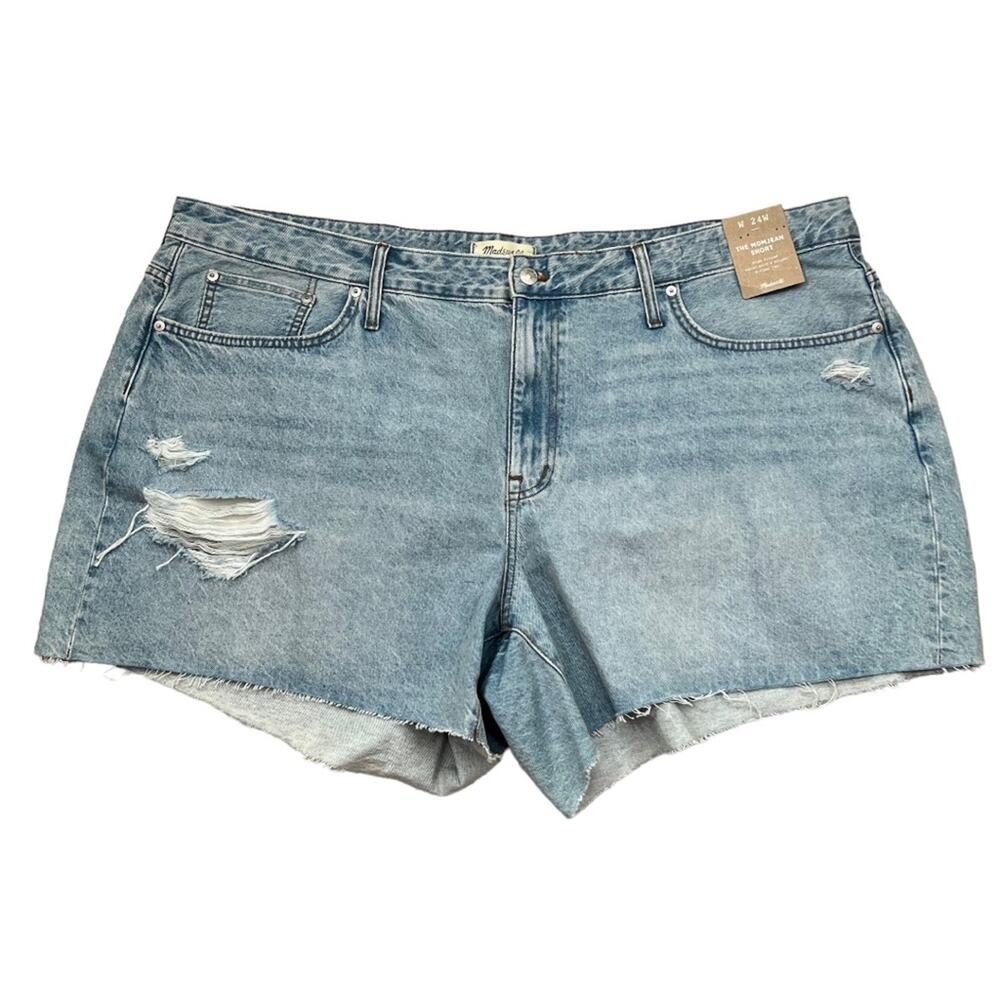 Madewell The Mom Jean Cutoff Distressed Denim Shorts Plus Size 24W